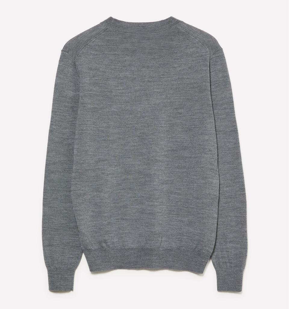 Maglia grigio melange scuro in misto lana - maglie girocollo da uomo - Grigio | Sisley image number 2